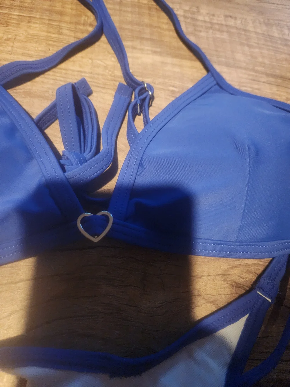 Royal Blue Women's Triangle Bikini Set with Adjustable Straps